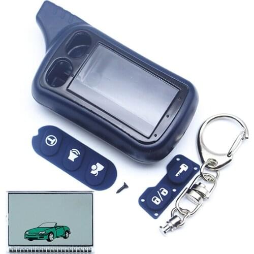 TZ9010 Keychain Case +Alarm Lcd Display for 2 way Car Alarm System Tomahawk TZ-9010 key Fob TZ 9010 LCD Remote Control