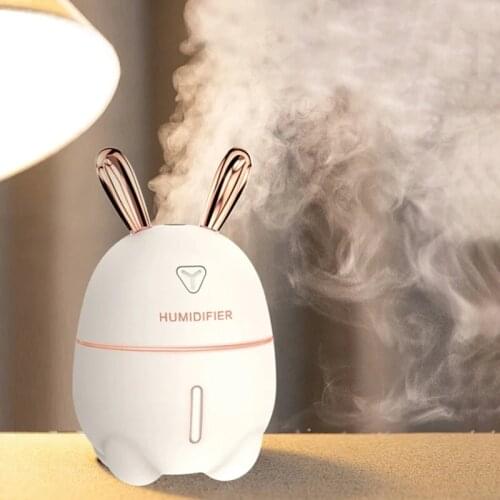 300ML Air Humidifier Cute Rabbit Ultra-Silent USB Aroma Essential Oil Diffuser Office Car Humidificador Air Purifier Mist Maker