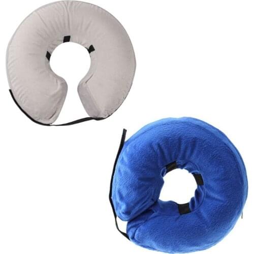 Protective Inflatable Dog Cat Collar Recovery Cone Soft Plush for Pet Anti-Bite 090C