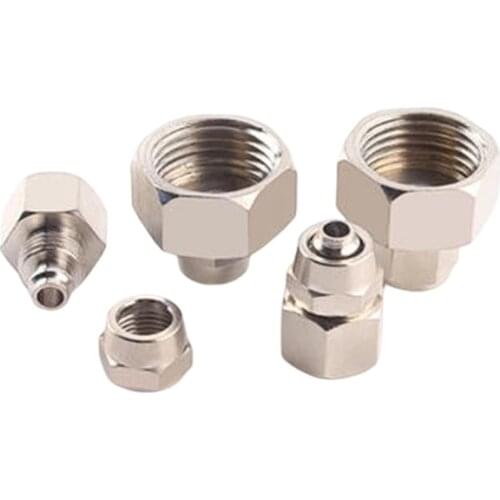 1PCS Internal Thread Straight Through Copper Material Pneumatic Screw PCF Quick Connectors Fitting Gas Hose One Touch Push Into