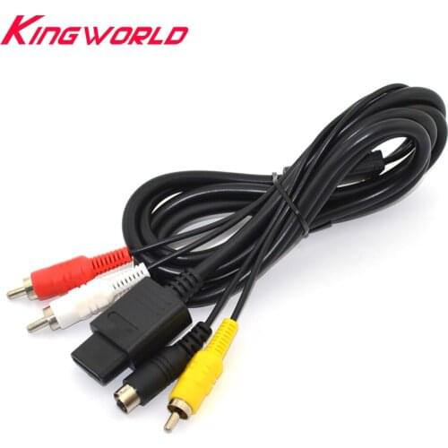 100pcs High quality TV S-Video AV Cable Super For G-amecube N-GC For S-NES For N-64