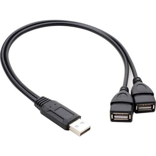 2 Port USB2.0 Hub USB 2.0 Male To 2 Dual USB Female Jack Splitter Hub Power Cord Adapter for PC Phone Laptop Cable