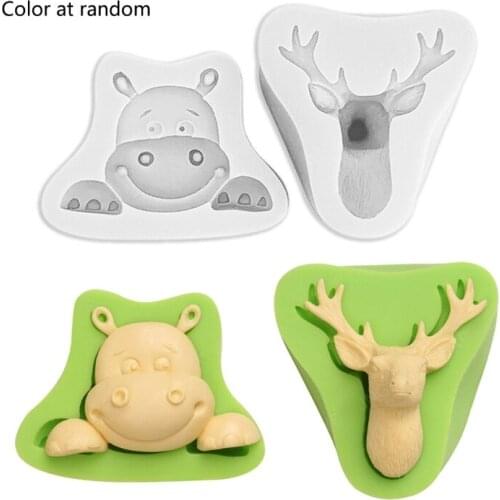 2Pcs 3D Christmas Hippo and Elk Mold Silicone Deer Epoxy Resin Casting Mold Kit