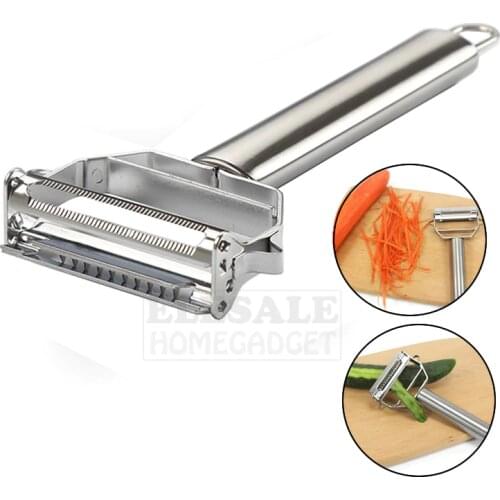 2-In-1 Stainless Steel Dual-Head Vegetable And Fruit Peeler Zester And Slicer Ultra Sharp Grater Kitchen Gadget