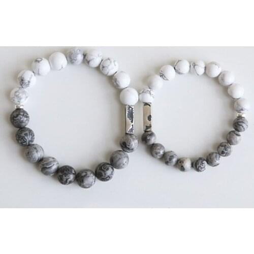 925 Sterling Silver Turquoise Beads Sun And Moon Lovers Bracelet Both Hemispheres Map Bracelet Handmade Romantic Gift Jewelry