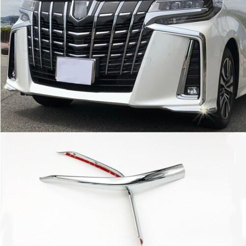ABS Chrome Front Fog Lamp Light Grille Trim Cover Garnish For Toyota Alphard 30 2018 2019 Accessories