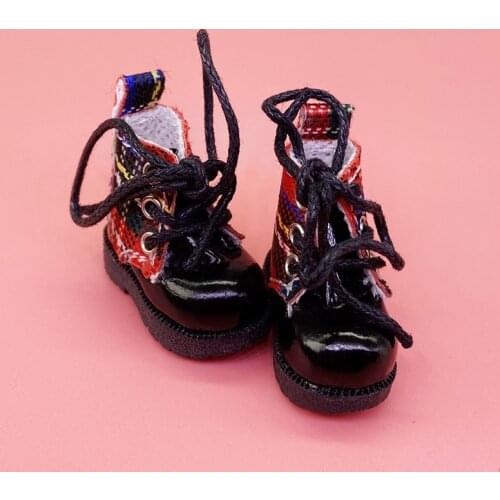Tilda 3.2cm Doll Boots for Blythe Azone Doll Toy,1/8 Mini Lovely Leather Dots Gym Shoes for BJD Dolls Boot Shoes Accessories