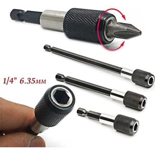 Hex Shank Quick Release Screwdriver Magnetic Bit Holder with Adjustable Collar Extension Bar 60mm 100mm 150mm