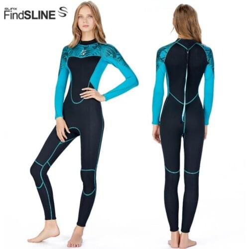 One-piece Women Wetsuit Keep Warm Wetsuits High-elastic 2mm Neoprene Slim Long Sleeved Scuba Diving Suit Snorkeling Swimsuit