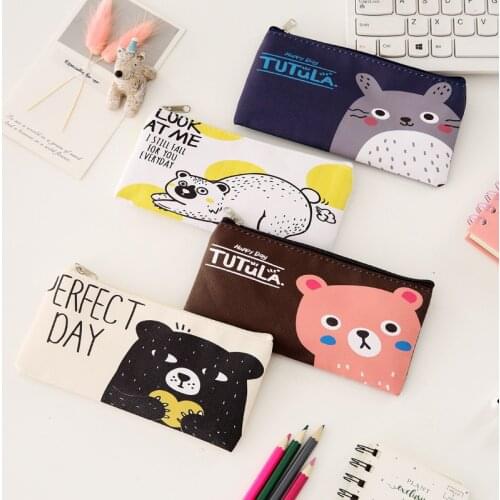 Cartoon Pencil Case Cute Student Pencil Stationery Bag Zipper Pouch School Supply Girls and Boys Gifts