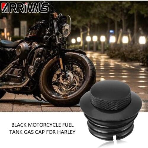 Black Chrome Motorcycle POP-UP Screw-In Flush Mount Fuel Tank Gas Cap Cover For Dyna 96-17 Softail XL883