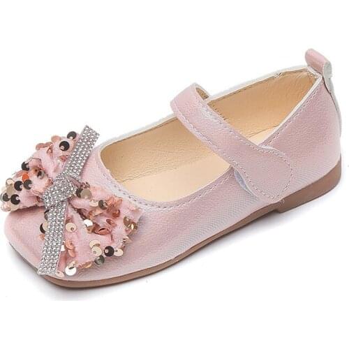 CNFSNJ 2021 Children Mid Heel Kids Fashion rivet Shoes Baby Girls Party Princess Toddler bow tie Pu Leather Shoes 26-35