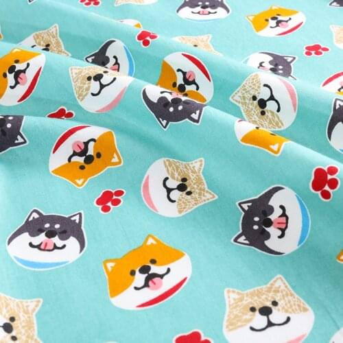 Print Woven Fabric Little Dog Cartoon Cotton Fabric For Sewing Childrens Bedding P17