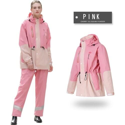 Rainfreem Men/Women Rainproof Raincoat Suits Contrast Color Poncho Waterproof Motorcycling Rain Coat Tour Hiking Rain Gear