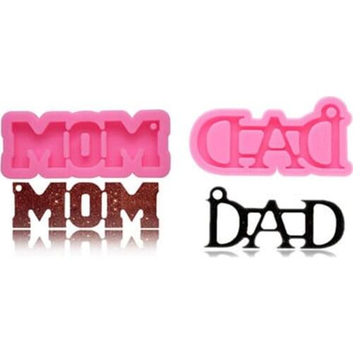 Diy Mom Dad Resin Mold Letter Mothers Fathers Day Gift Keychain Pendant Resin Casting Mold Jewelry Making Tools