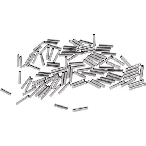 100 Pieces Single Barrel Crimp Sleeves, 100% Copper, Fishing Line Leader Rigging Tackle Wire Rope Clips Tube Connector 8mm