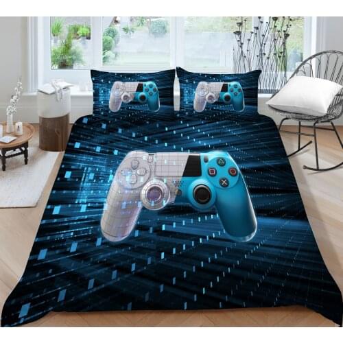 Technological style Game Pad Printing Bedding set Quilt cover with pillowcase Soft Bedclothes EU/AU/US size 2/3 Pieces