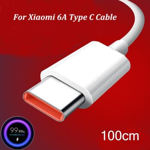 Original Xiaomi 6A Usb Type C Cable Turbo Fast Charging Data Line For Mi 11 10 Pro 5G Poco M3 X3 NFC Redmi Note 10 Pro K30s K40