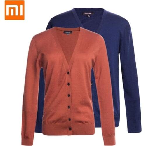 Xiaomi PROEASE 100% wool cardigan Man woman Light and warm Breathable Knitting Cardigans V-neck Soft Sweaters High-end Tops