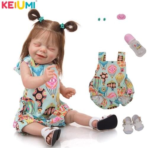 KEIUMI 19 Inch 3D-Paint Skin Rooted Eyelashes Reborn Babies Well Packaged Excellent Quality Alive Reborn Baby Doll