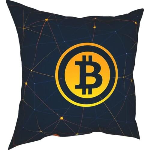 Bitcoin Crypto Cryptocurrency Ethereum Square Pillow Case Throw Pillow Btc Blockchain Customized Cushion Covers