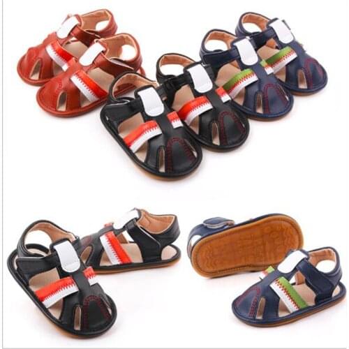 Summer Baby Shoes Newborn PU Leather Hard Sole Casual Shoes Antislip Infants Boys Soft First Walkers