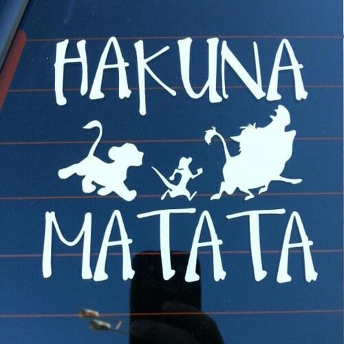 LumiParty 13.8cm*13.3cm Car Decal For vehicle body sticker FOR HAKUNA MATATA Lion King Simba Car-Styling Vinyl Car Sticker