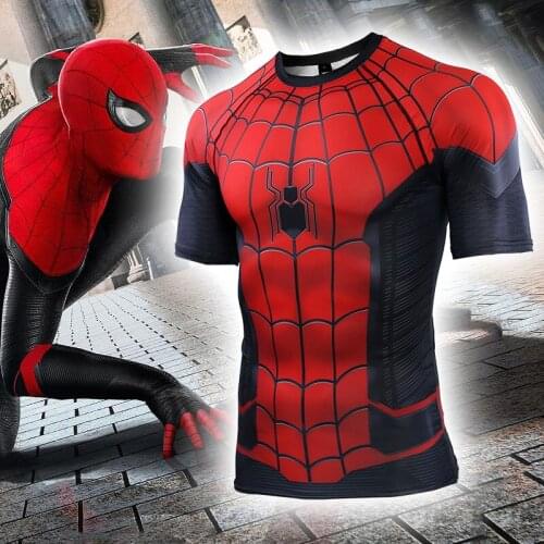 Gym Compression Shirt Mens Quick Dry Fit Costume Cosplay T Shirts Crossfit Fitness Exercise Bodybuilding Workout Running TShirt