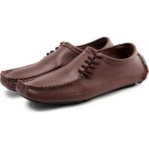 Spring and Autumn Mens Leather Loafers Casual Shoes Luxury Breathable Moccasins Driving Breathable Comfortable Soft Size38-47