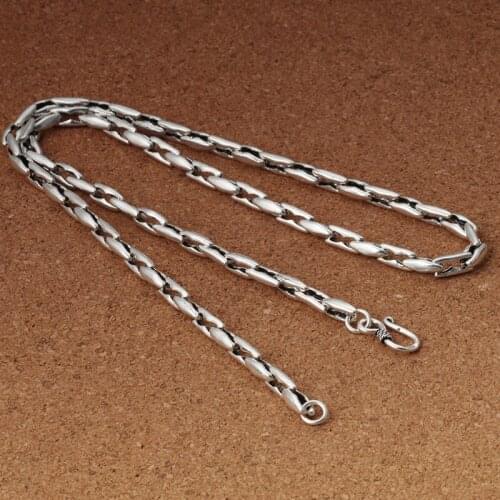 925 sterling silver jewellery vintage mens new fashion necklace personality splicing Silver Chain overbearing necklace