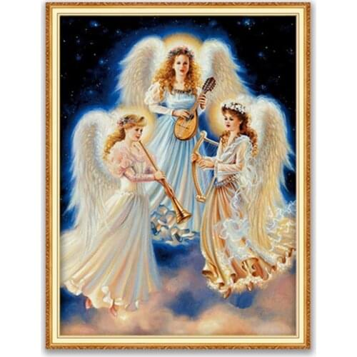 Region Angel DIY Cross Stitch Embroidery 11CT Kits Craft Needlework Set Cotton Thread Printed Canvas Home Decoration Wholesale