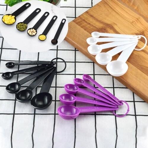 5pcs/set Small Measuring Spoon Coffee Scaled Measuring Cup Tea Seasoning Multiple-size Scoop Spoons Baking Cooking Kitchen Tool