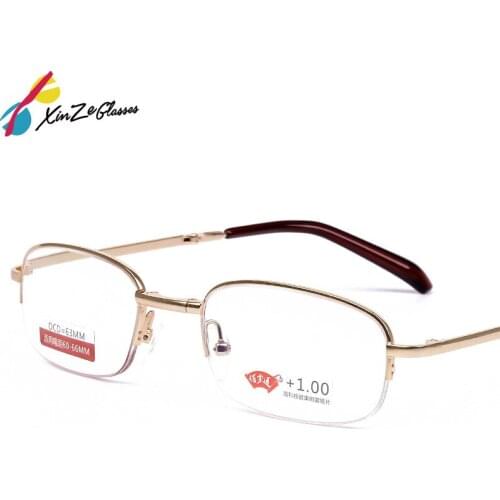 New Unisex women men Folding Metal Reading Glasses +1.00 +1.50 +2.00 +2.50 +3.00 +3.50 +4.00 Diopter contains Case