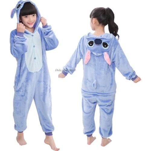 Kigurumi Animal Pajamas Unicorn Costumes Jumpsuit Christmas Gift Unicorn Pyjamas for Girls Winter Fannel Jumpsuit Kids Sleepwear