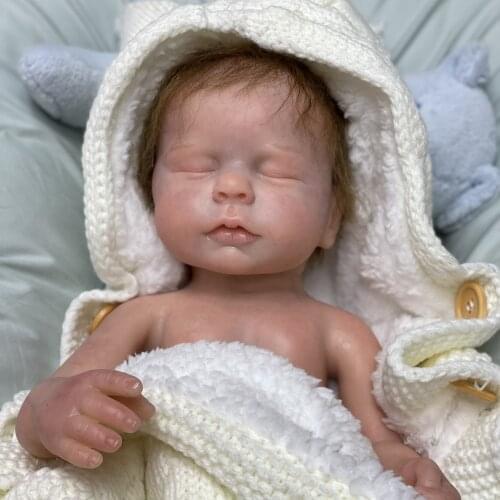 Adolly Reborn Baby Doll Full Body Solid Platinum Silicone Soft 18 Inch Washable Newborn Boy Girl Toy That Look Real 18s002c