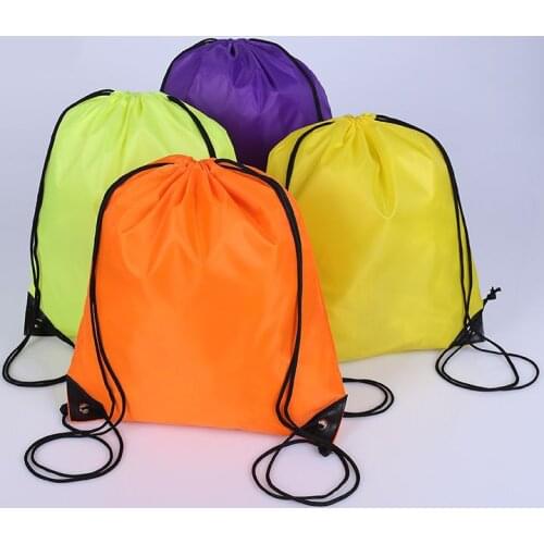Portable Sports Bag Polyester cloth Nylon Drawstring Bags Belt Riding Backpack Gym Drawstring Shoes Bag Clothes Backpacks