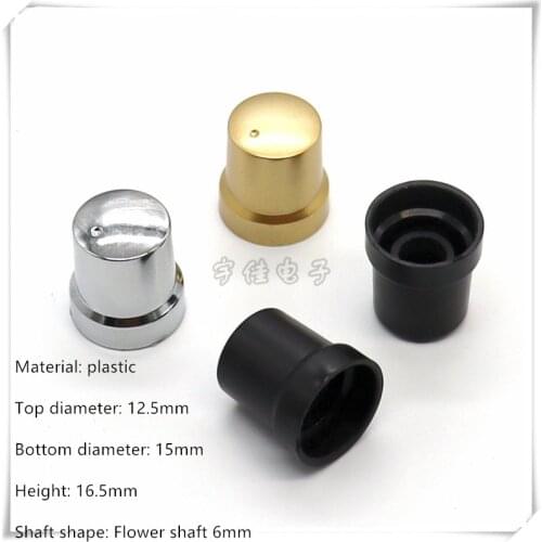 2 Piece 15*16.5MM silver plating plastic knob potentiometer rotary encoder volume switch knob suitable for flower shaft 6MM