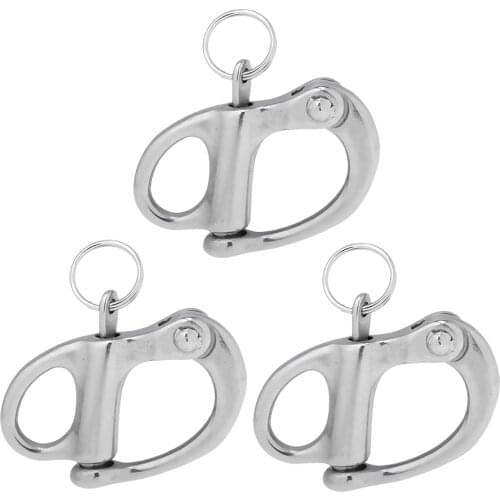 3Pieces 304 Stainless Steel Swivel Snap Shackle for Kayak Boat Yacht 3.2x2cm