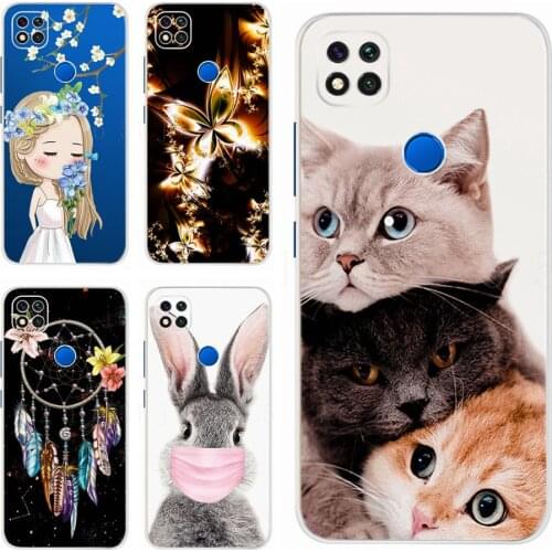 Silicone Case For Xiaomi redmi 9C Case Redmi9C 9 C Back Cover Cute Cats Cartoon Phone Cases For Xiaomi Redmi 9C Soft TPU Fundas
