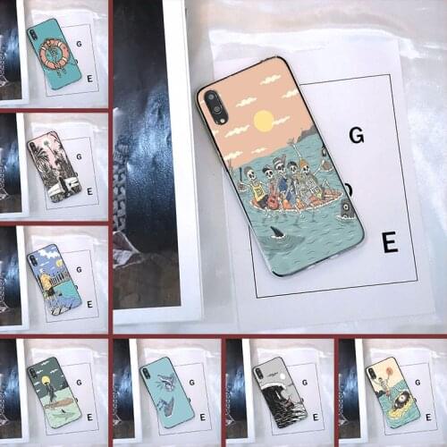 For Huawei Y9 Y7 Y6 Prime Pro 2019 Case Silicone Funny Skull Cartoon Skeleton Soft Cover For Huawei Y5 Y6 Y7 2019 Phone Case