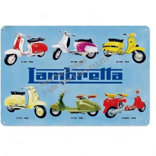 Scooter Vintage Tin Sign Plaque Metal Vintage Retro Metal Sign Wall Decor for Garage Decorative Metal Plate Metal Poster 20x30cm