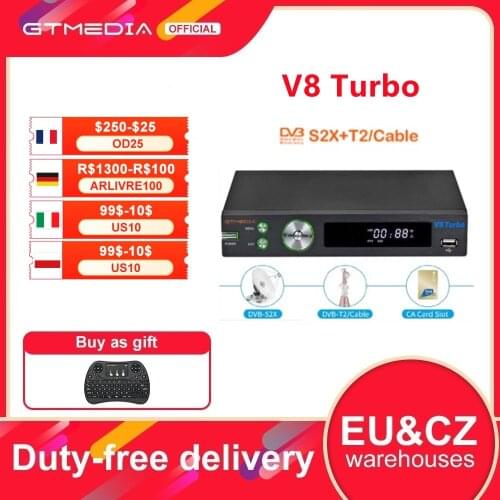 Satellite Receiver GTMEDIA V8 Turbo DVB-S2/S2X/T2 Built In WIFI H.265 Support CA card slot Unicable multi-room m3u PK V8 PRO2