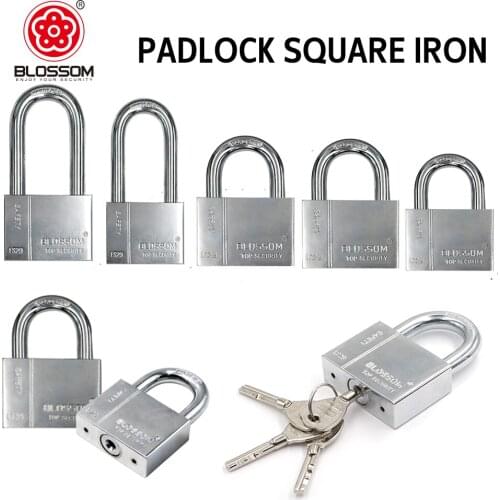 BLOSSOM Rectangle Heavy Duty Outdoor Garden Garage Gate Keyed Lock Padlock Steel 40mm 50mm 60mm 70mm