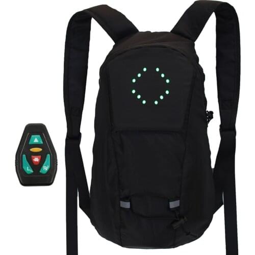 LED Wireless Cycling Vest 15L MTB Bike Bag Safety LED Turn Signal Light Vest Bicycle Reflective Warning Vests And Remote Control