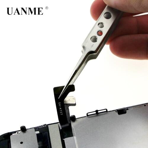 UANME Anti-static Sharp tips Tweezers Magnetical Curved Straight Precisely Stainless Forceps Phone Repair Hand Tools Sets