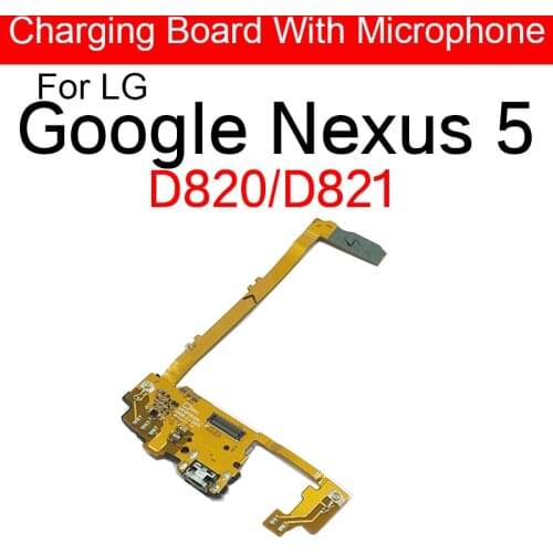 USB Micro Dock Charger Charging Port Connector Microphone Board Flex Cable For LG Google Nexus 5 D820 D821 Replacement Parts