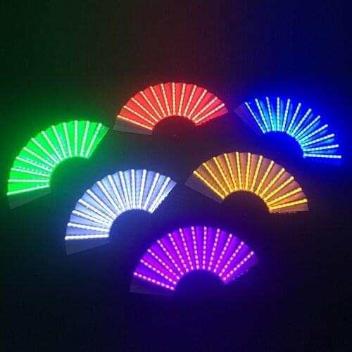 Party LED fan stage performance show glowing fan children birthday party gift Wedding Christmas fluorescent props