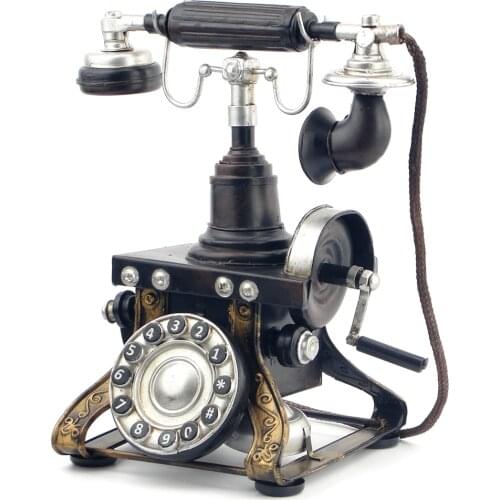 Vintage Iron Aircraft Model Retro iron telephone model handicraft antique decoration home decoration gifts