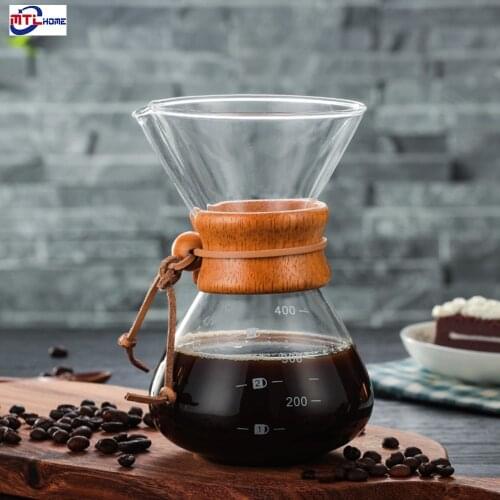 High-Temperature Resistant Glass Coffee Maker Coffee Pot Espresso Coffee Machine With Stainless Steel V60 Filter