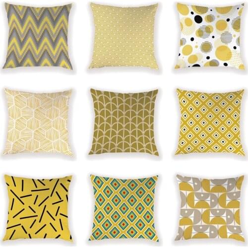 Geometric Cushions Yellow Cushion Cover 45X45 Cushion Case Gifts New Pillowcase Cushions For Living Room Cushions Decoration Bed
